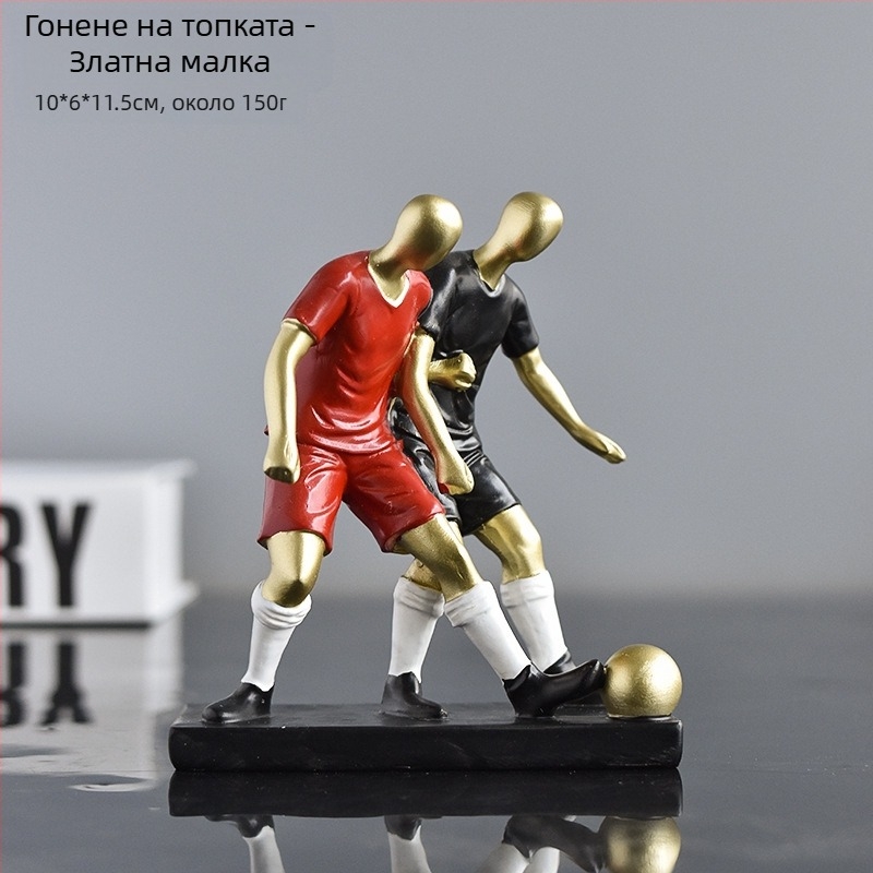 Zhongtuo Фигура на футболист от смола – Нордична миниатюра за домашна декорация, Материал: пластмаса/смола, Категория: персонажи