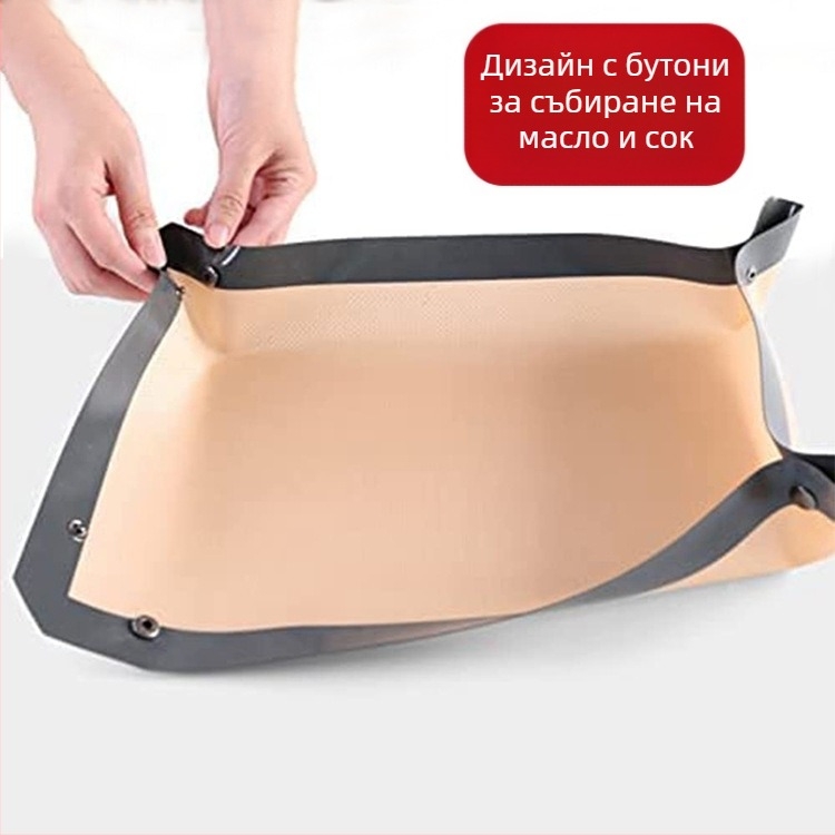 Силиконова подложка за печене с копчета, квадратна форма, персонализируема, печат на лого