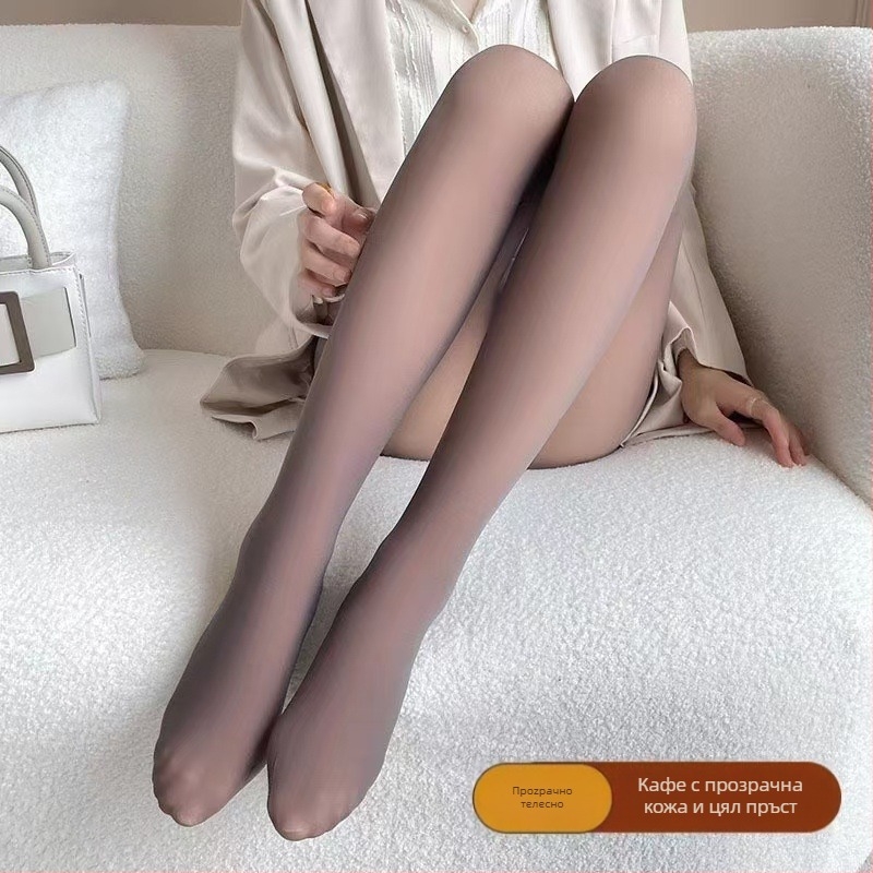 Колготки от памучно-смесена материя (30-50% памук), подплатени с флийс и дебели за зимата, солиден модел, оформящи силуета, антиотразяване и анти триене