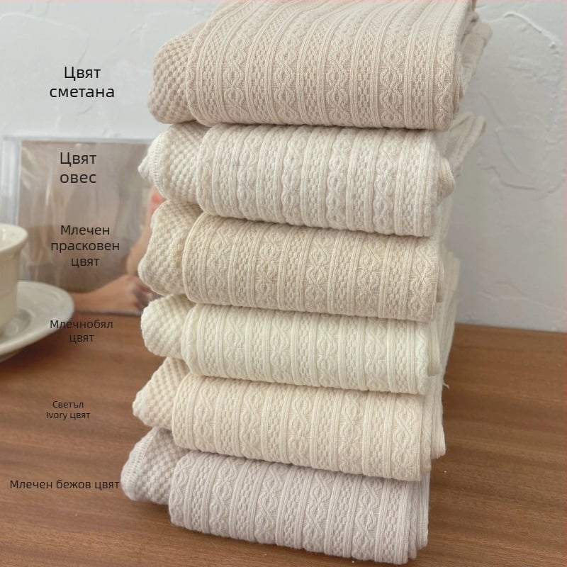 Дамски памучен чорапогащник с вертикална 8‑образна плитка, 600D, плътен плат, оформящо стягане и повдигане на дупето, антифрикционна технология