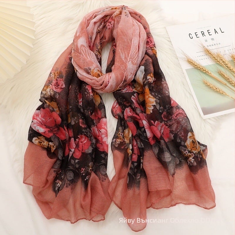 Bali прежда шал, тъкане: Plain, топъл за всички сезони, дишащ и мек, дълъг шал в ретро стил литература и изкуство