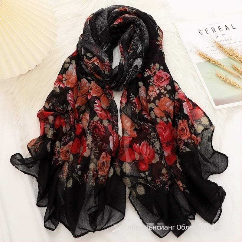 Bali прежда шал, тъкане: Plain, топъл за всички сезони, дишащ и мек, дълъг шал в ретро стил литература и изкуство