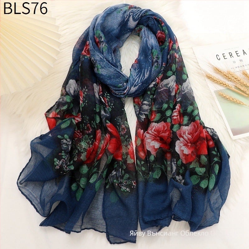 Bali прежда шал, тъкане: Plain, топъл за всички сезони, дишащ и мек, дълъг шал в ретро стил литература и изкуство