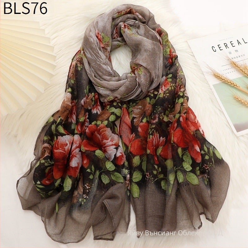 Bali прежда шал, тъкане: Plain, топъл за всички сезони, дишащ и мек, дълъг шал в ретро стил литература и изкуство