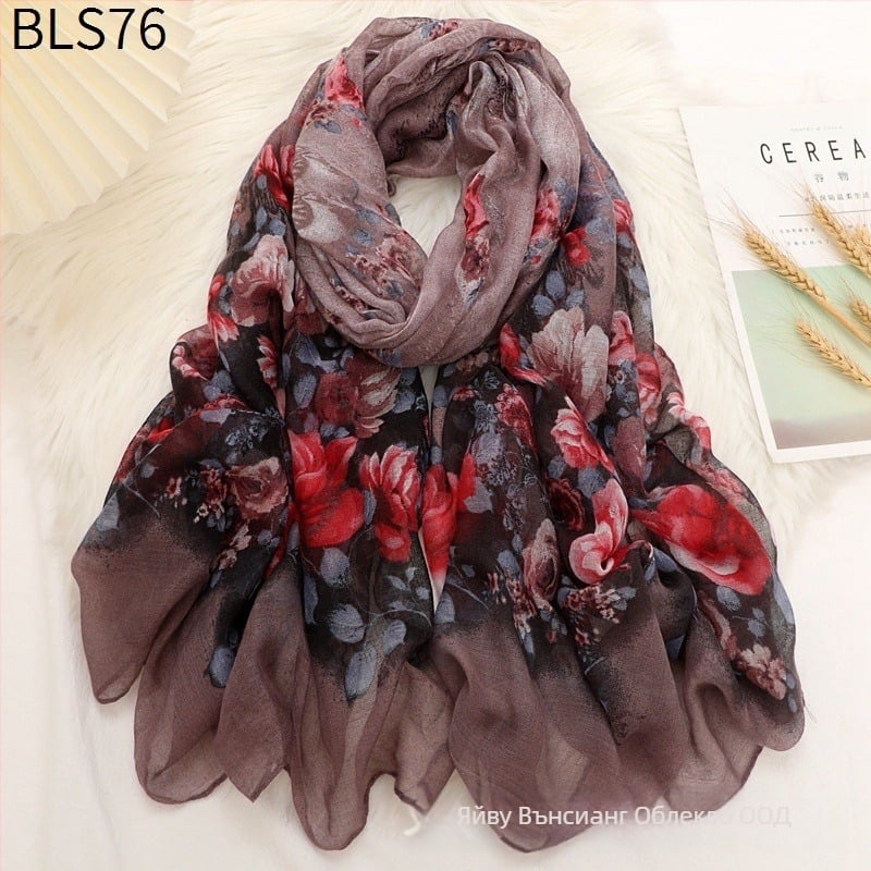 Bali прежда шал, тъкане: Plain, топъл за всички сезони, дишащ и мек, дълъг шал в ретро стил литература и изкуство