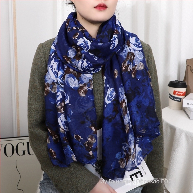 Шал от Bali прежда, мек към кожата, топъл зимен аксесоар, гладка плетка, стилен и универсален