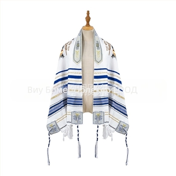 Унисекс шал с бродерия и жакардова полиестерна тъкан, мотив тотем, печат, удължен стил