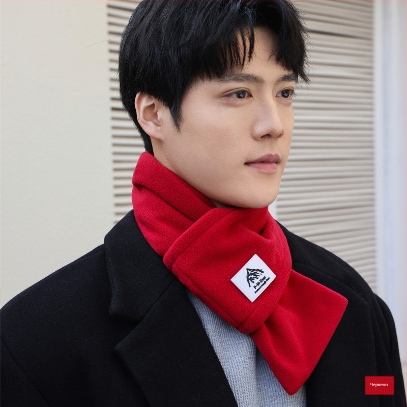 P·M·Duo поларено шалче за мъже, затоплящ шията през зимата, полиестер/полар, плетено