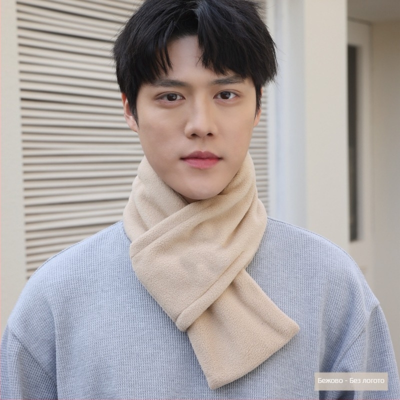 P·M·Duo поларено шалче за мъже, затоплящ шията през зимата, полиестер/полар, плетено