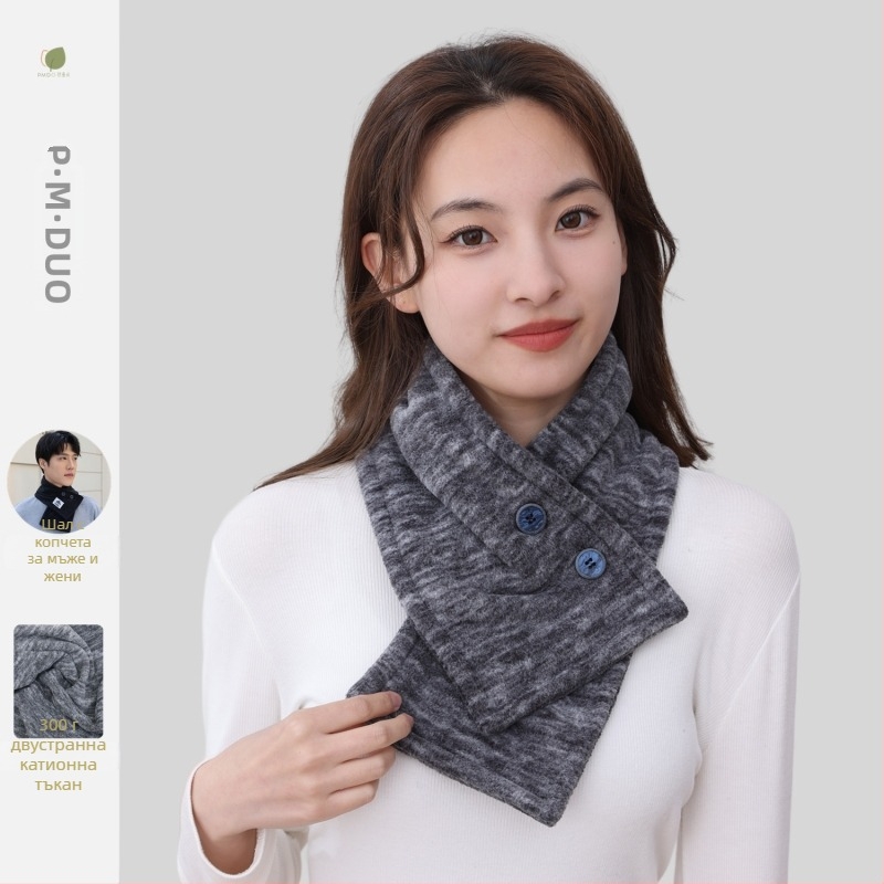 P·M·Duo поларено шалче за мъже, затоплящ шията през зимата, полиестер/полар, плетено