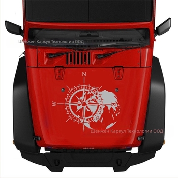 Karlor Compass лепящ стикер за капака на Jeep Wrangler – PVC автомобилен декор
