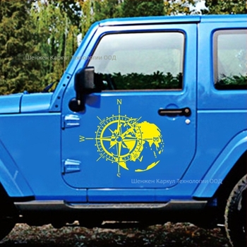 Karlor Compass лепящ стикер за капака на Jeep Wrangler – PVC автомобилен декор