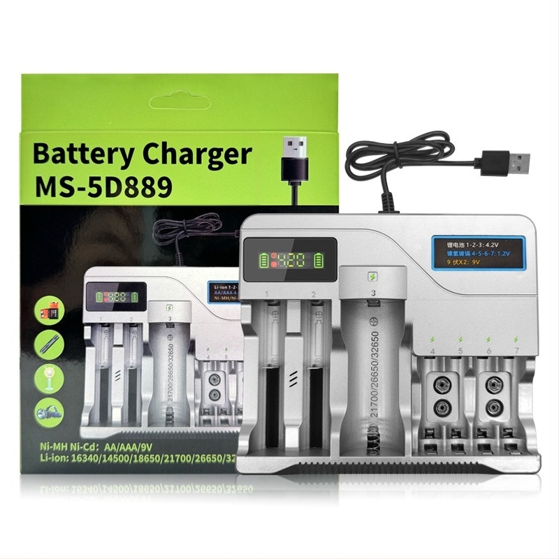 USB зарядно за батерии Li-ion и NiMH, двойна изходна мощност 4.2V/1A и 1.2V/1A, вход 5V, CE/ROHS