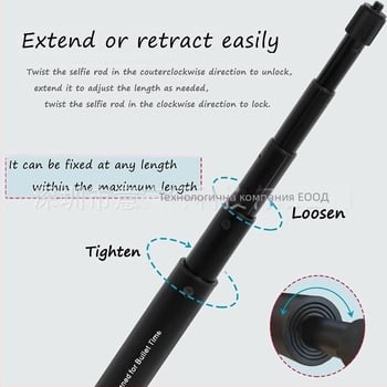 Невидим неплъзгащ се сгъваем селфи стик за Insta360 ONE X3, ONE X2, ONE R и GoPro, изработен от сплав и карбон