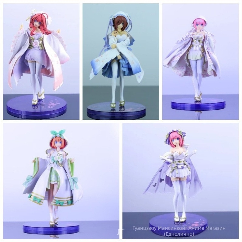 Quintessential Quintuplets PVC фигура – Ichika, Nino, Miku, Yotsuba, Itsuki в сватбена рокля, напълно сглобена