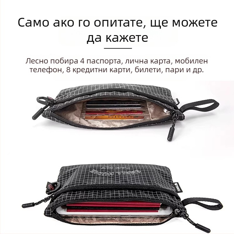 Дръжач за паспорт на шия с RFID защита, анти‑кражба, мултифункционален организатор за паспорт и ID карта