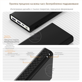 Силиконов защитен калъф за Romoss PHG10F-251 външна батерия, 10000mAh, удароустойчив