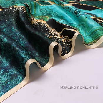 Копринен квадратен шал, 100% коприна, гладко преплитане, летен аксесоар