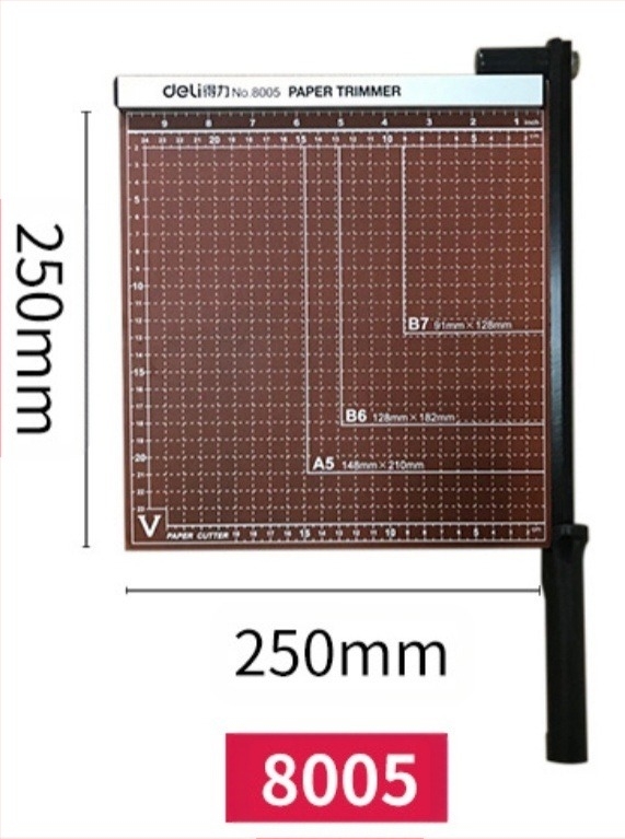 Deli ръчна резачка за хартия, дърво-метална конструкция, стоманено острие, за визитки и снимки