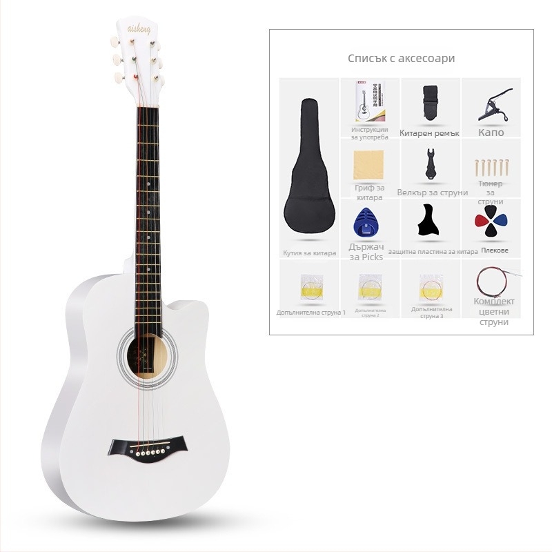 Ai Sheng народна китара, Basswood корпус, ABS накладка на грифа, модел 38-41