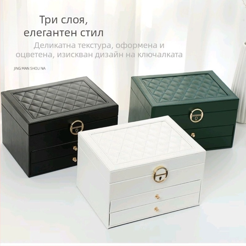Кутия за бижута с трислойна конструкция от композитни материали за съхранение на бижута