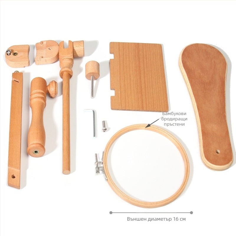 Регулируем стан за кръстат бродерия – настолен/вертикален, въртяща се рамка за бродерия, дърво/бамбук, прост модерен стил