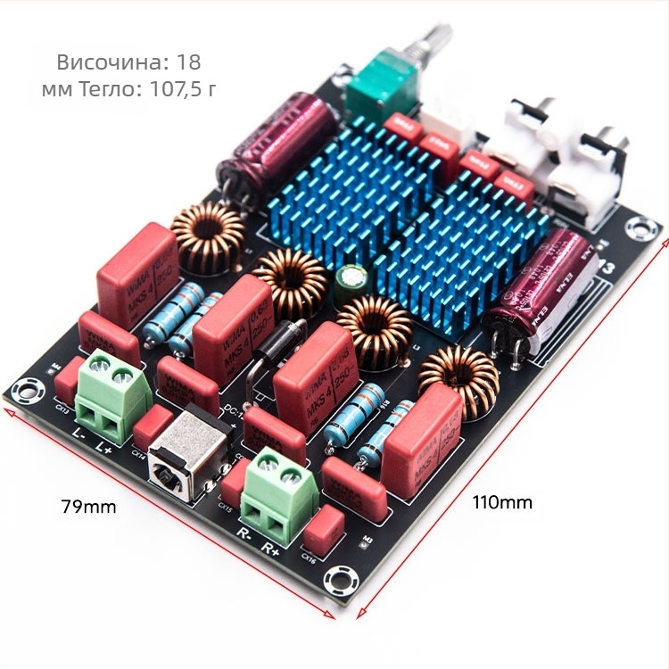 Gold-A113 TPA3116 2.0 цифрова усилвателна платка с двойни чипове, WIMA кондензатори, 100W×2