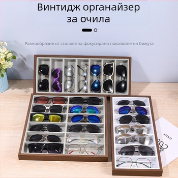 Sincere Поставка за очила, 18-слотова настолна витрина, плотностна дъска, 1 слой, комплект от 12 броя