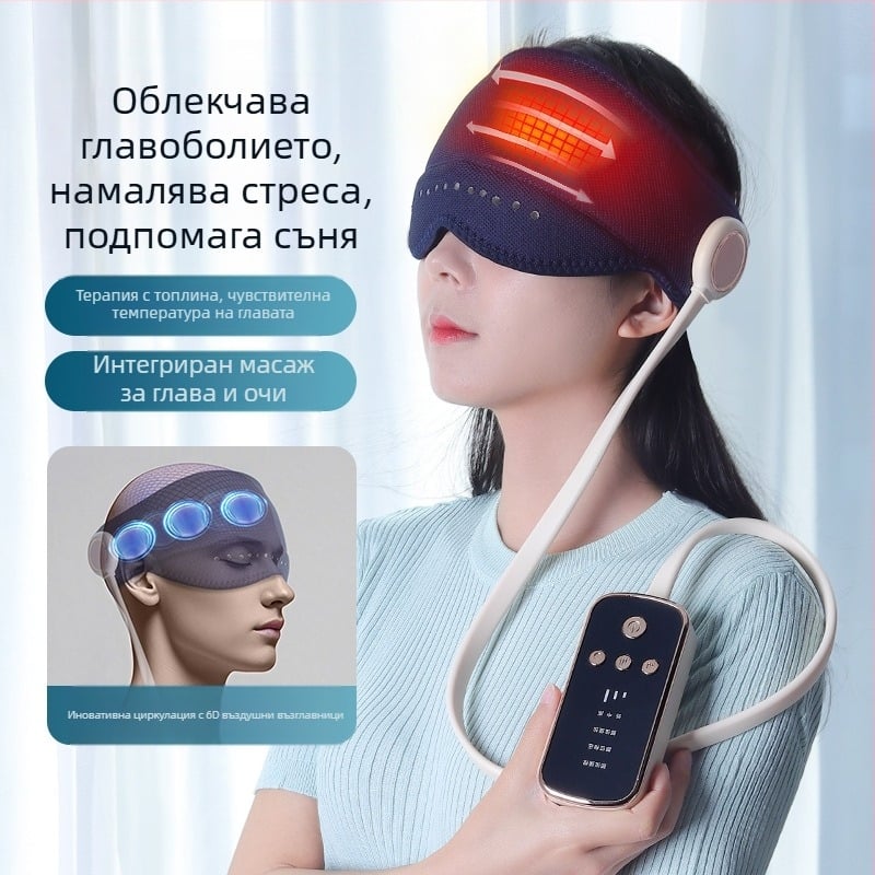 Масажна каска за глава и очи с въздушни възглавници, USB захранване, 3 скорости, модел GX-501