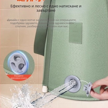 Преносима кофа за накисване на крака, над коляното, дълбока, керамична, сгъваема, с термоizолация, за общежитие