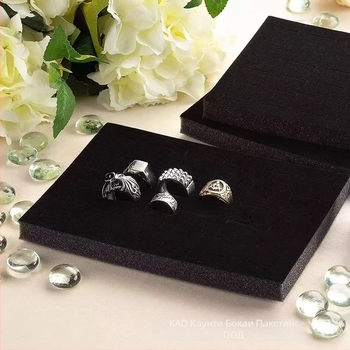 Подложка за кутия за бижута от пяна с множество дупки — вътрешна подплата за пръстени, обици и гривни (материал: пяна за опаковки, модел BK911)