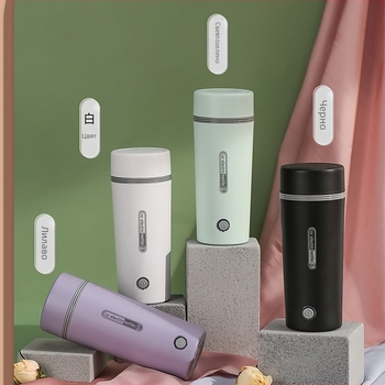 Електрическа чаша за затопляне на вода в автомобил, захранване 12V/24V, капацитет 0,35 л, кабел 70 см, 80W/140W, автоматично изключване и защита от прегряване