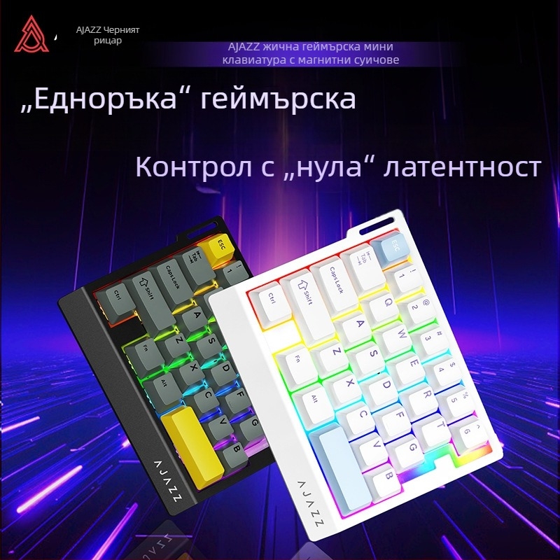 Heijue AK029 клавиатура за игри с една ръка, магнитна ос, HiFi версия, 29 клавиша, RGB, пълноразмерна