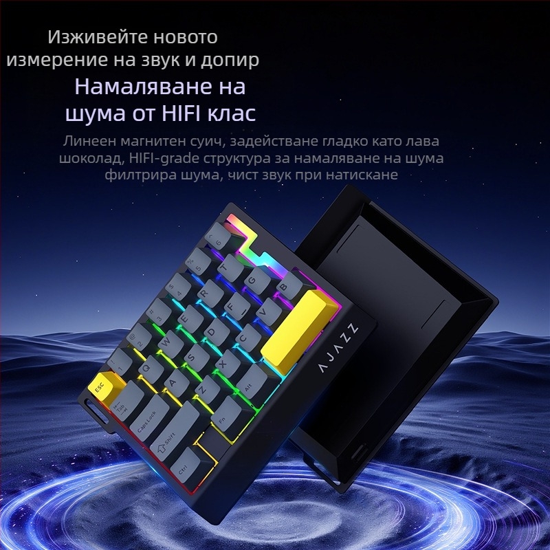Heijue AK029 клавиатура за игри с една ръка, магнитна ос, HiFi версия, 29 клавиша, RGB, пълноразмерна