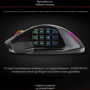 E element X33 механична е-спорт гейминг мишка с двоен режим: кабелна и безжична, USB интерфейс, 16000 DPI, 9 бутона