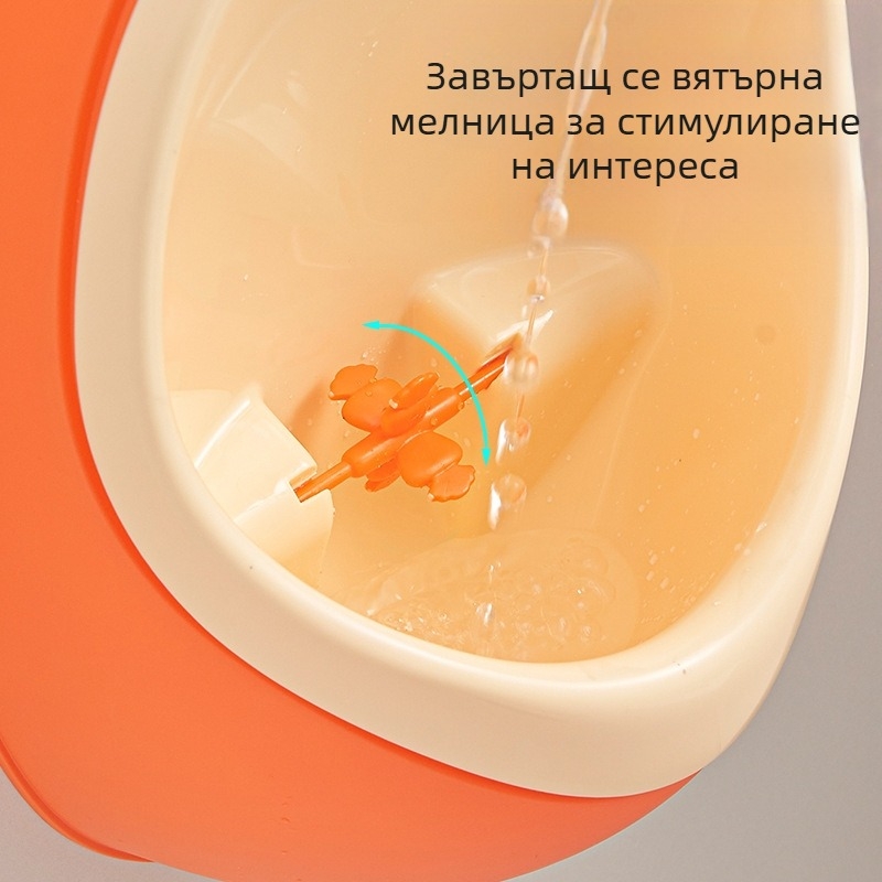 Детски уринал за момчета, стенен монтаж, стоящ, екологично чист ПП, подходящ за деца 0–8 г