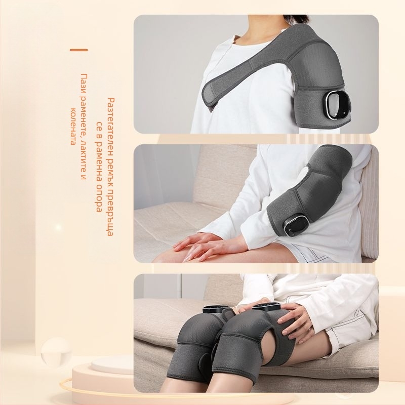 Масажор за коляно с графеново нагряване, топлинно компресиране и безжично управление, 5V захранване, 45–65°C, 450 g, 3 режима, интелигентен термоконтрол