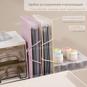 Кутия за съхранение на стикери за маникюр, сгъваема, прахоустойчива, прозрачна, устойчива на надраскване, пластмасова