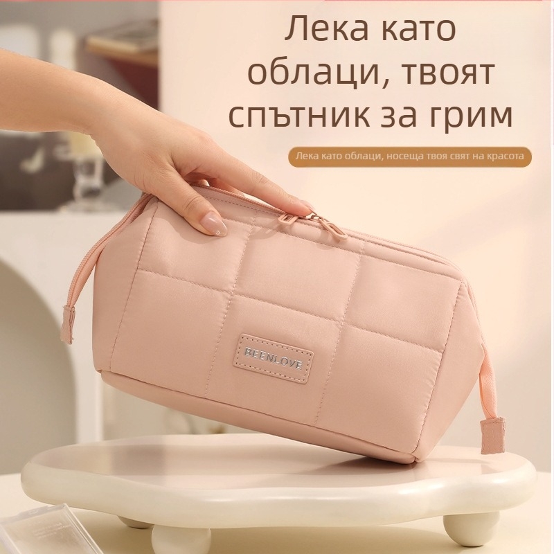 Beilian чанта за грим с голям капацитет, портативна пътуваща козметична чанта и организатор за червила, чанта с метална рамка