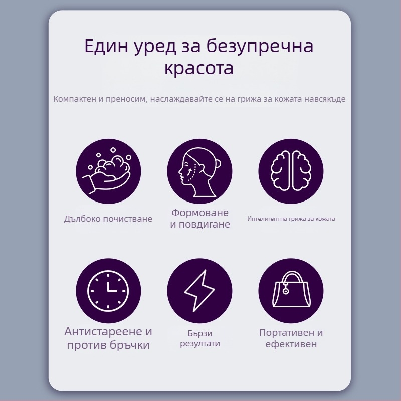 Neolithic Три в едно устройство за красота за лице – почистване на лицето и подмладяване на кожата, ABS корпус, IPX1 водоустойчиво, модел SM18, преносимо за домашна употреба.