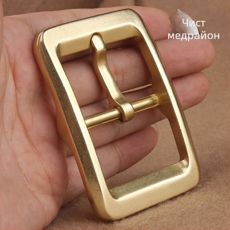Мъжка пряжка за колан - месингова, щифтова закопчалка, японски стил, удебелен клип, кожа от горния слой