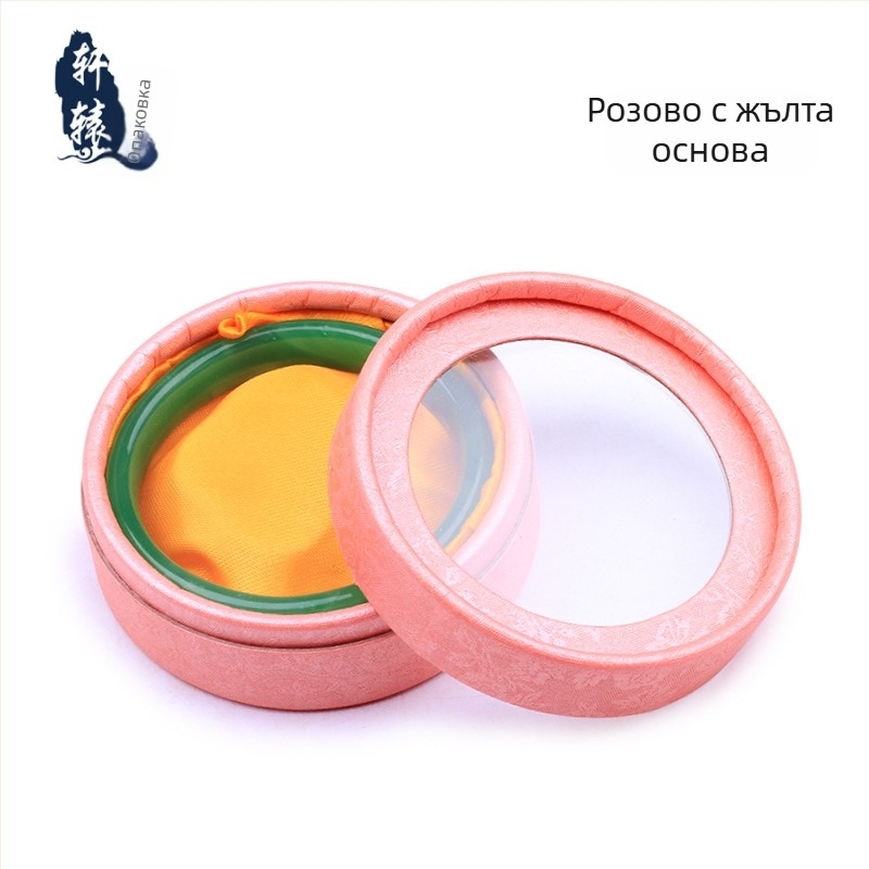 Кутия за бижута с кръгло прозорче на капака, 001 спецификация, хартия/картон