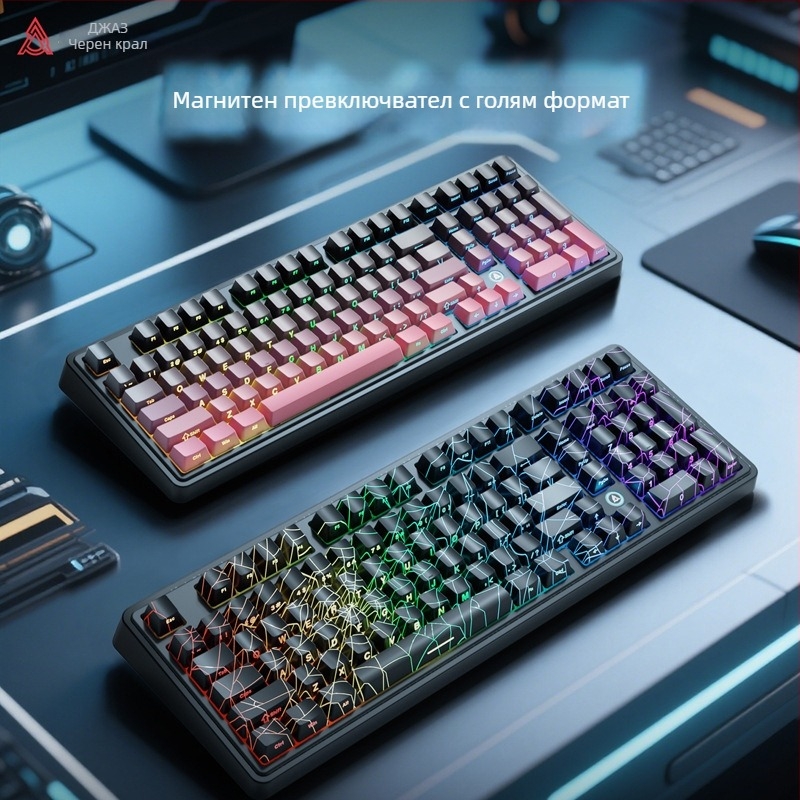 AK980MAX гейминг клавиатура с RGB подсветка, проводна връзка, Ajazz/Heijue, издание 2025