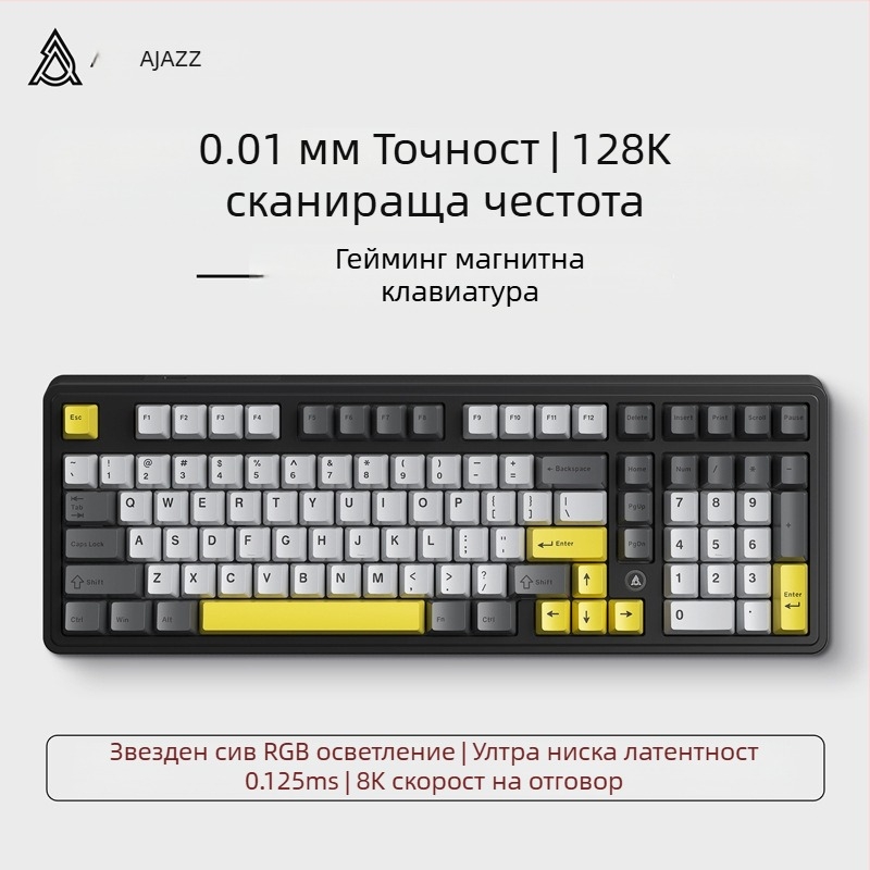 AK980MAX гейминг клавиатура с RGB подсветка, проводна връзка, Ajazz/Heijue, издание 2025