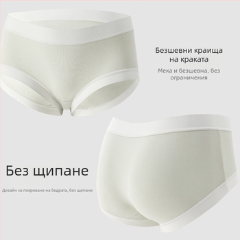 Дамски памучни долнища, антибактериални, средна талия, триъгълни модел, графенова вложка в чатала