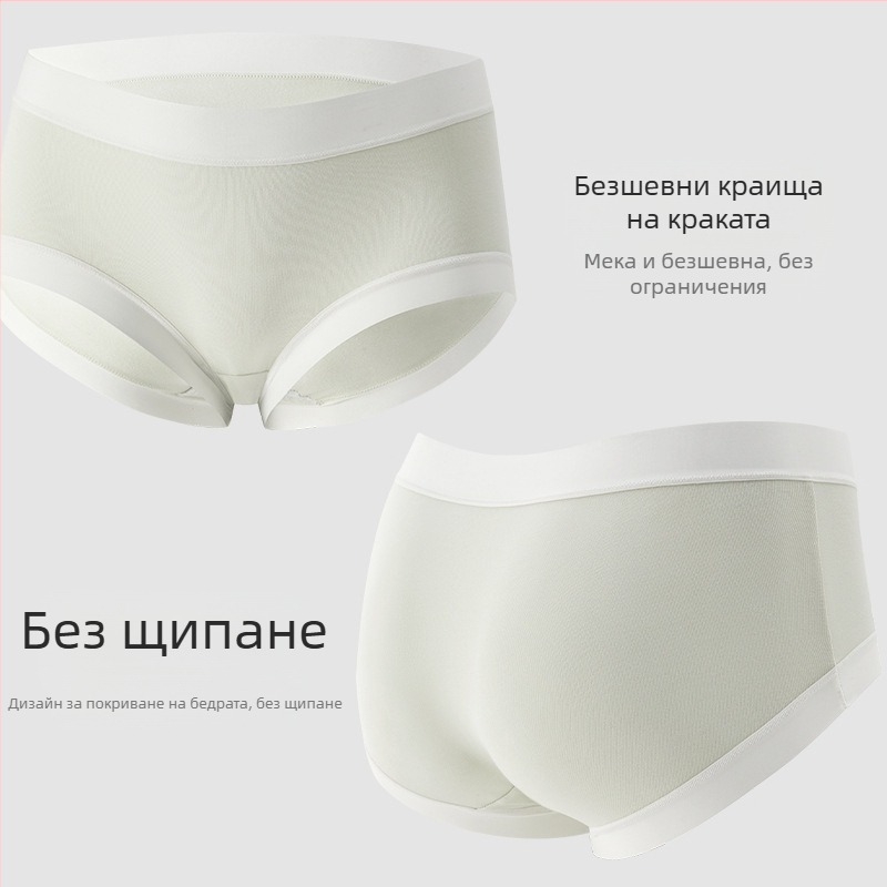 Дамски памучни долнища, антибактериални, средна талия, триъгълни модел, графенова вложка в чатала