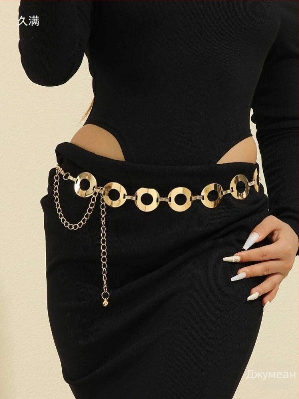 Метална талияна верига, катарама от сплав, щифт-закопчване, тясна под 2 см, пролет 2025