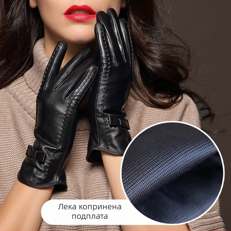 Ръкавици от овча кожа за пръсти – топли, за пролетен сезон, пускане през зимата 2024 г.