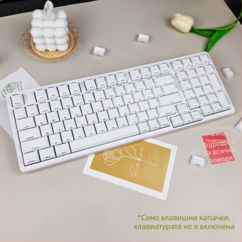 XVX кристално желе OEM PC двуцветен инжекционно формован ключкап за Wooting, 136-вълнист модел, странично гравиране, за механична клавиатура
