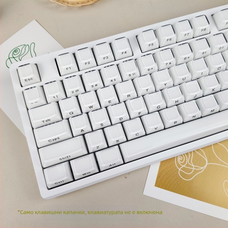 XVX кристално желе OEM PC двуцветен инжекционно формован ключкап за Wooting, 136-вълнист модел, странично гравиране, за механична клавиатура